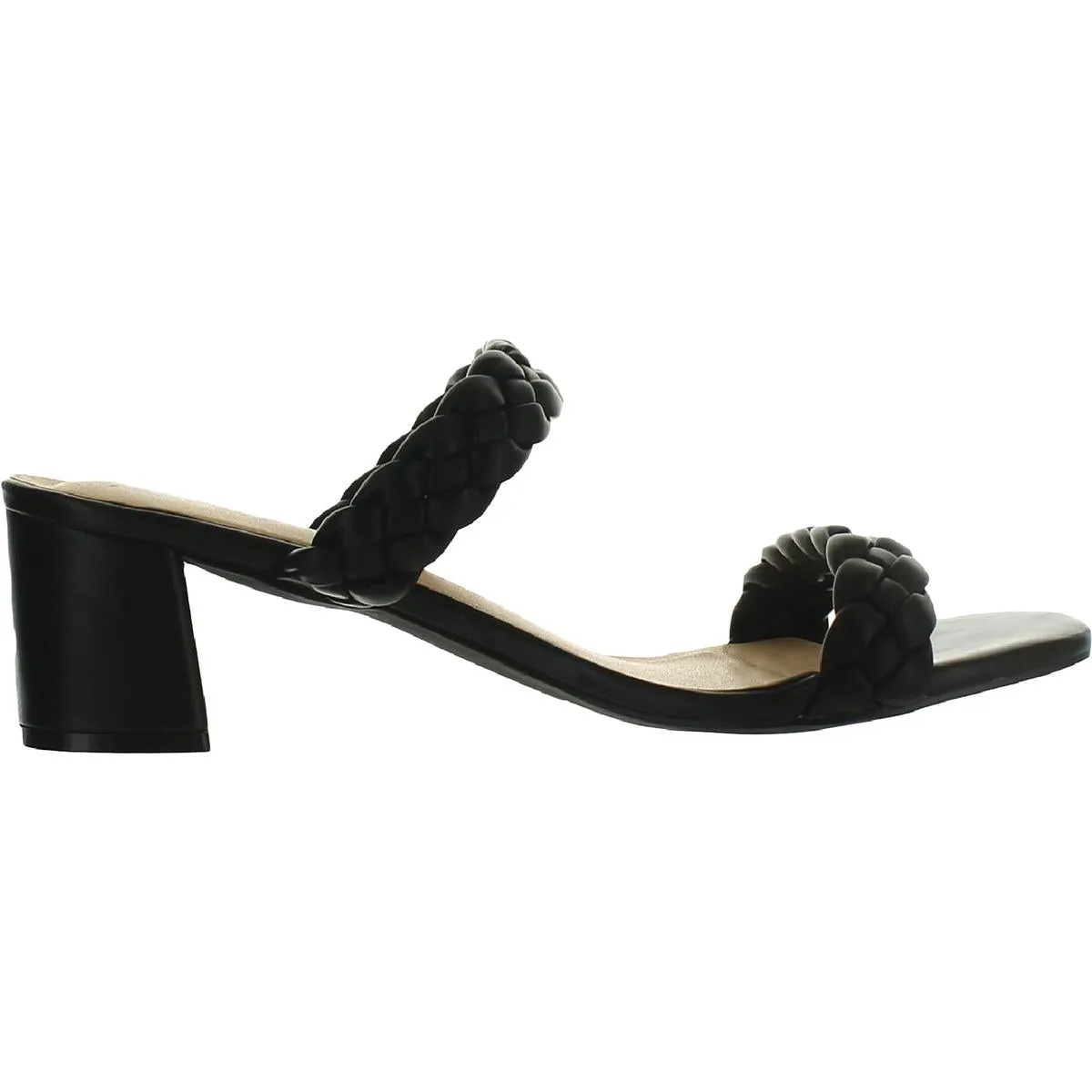 Fuss Womens Faux Leather Block Heel
