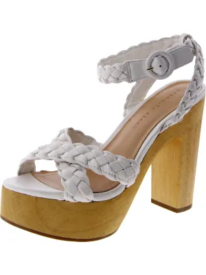 Gael Womens Leather Ankle Strap Platform Sandals