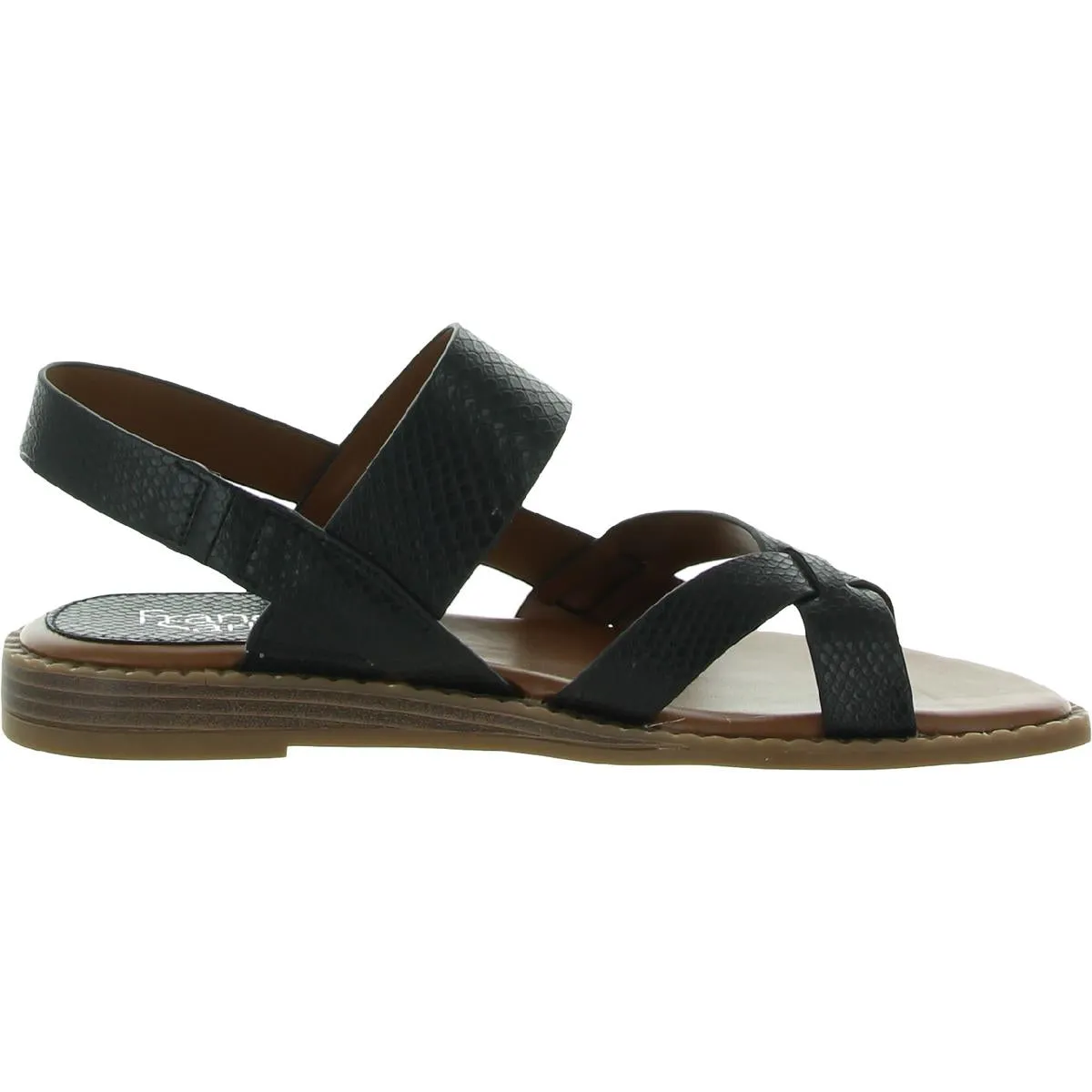 Gans Womens Faux Leather Embossed Slingback Sandals