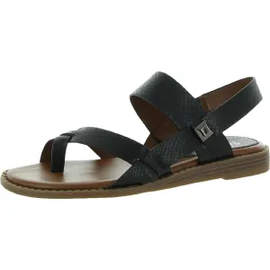 Gans Womens Faux Leather Embossed Slingback Sandals
