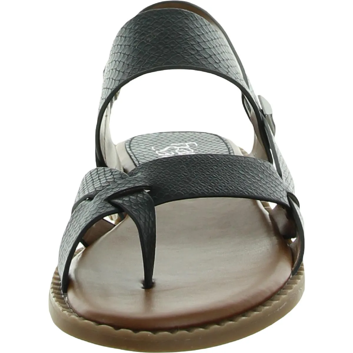 Gans Womens Faux Leather Embossed Slingback Sandals