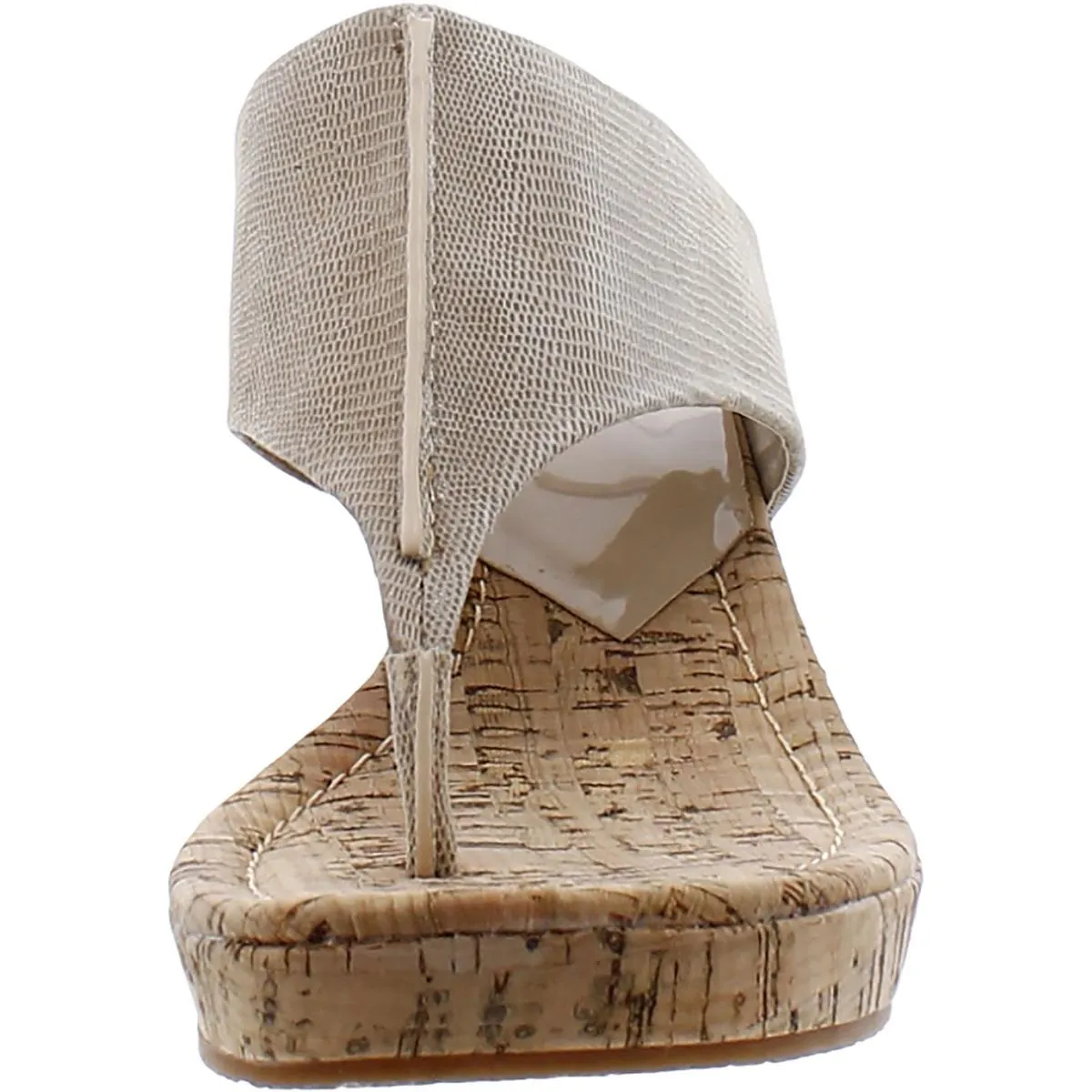 GIL85X Womens Leather Slip On Wedge Sandals