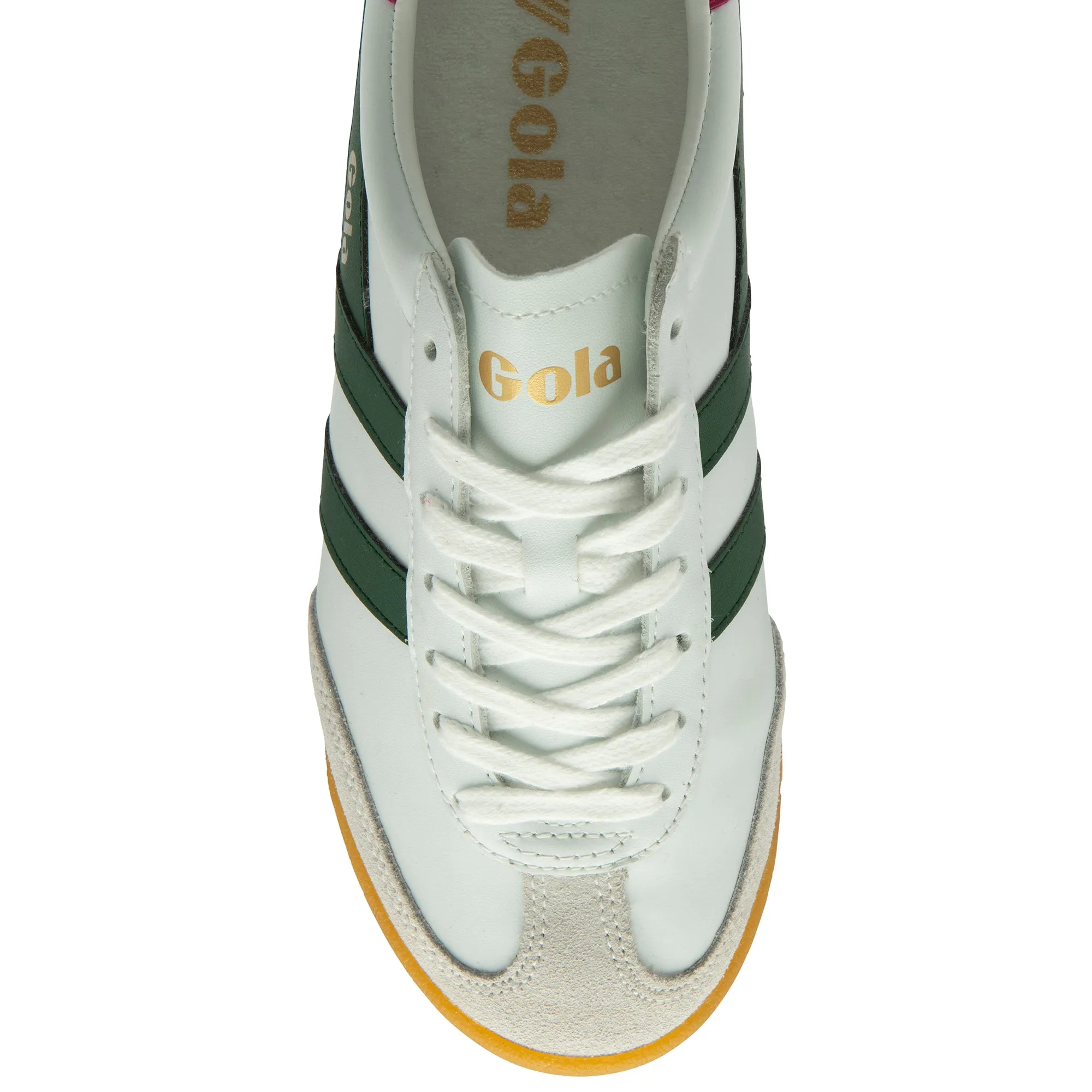 Gola Torpedo Leather White/Evergreen/Fuchsia