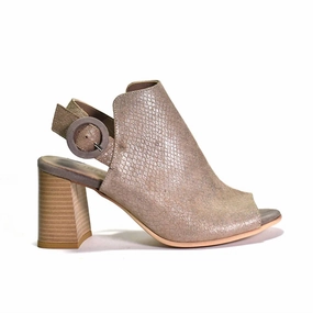 Gwen Sandals In Fango Shimmer Python Print