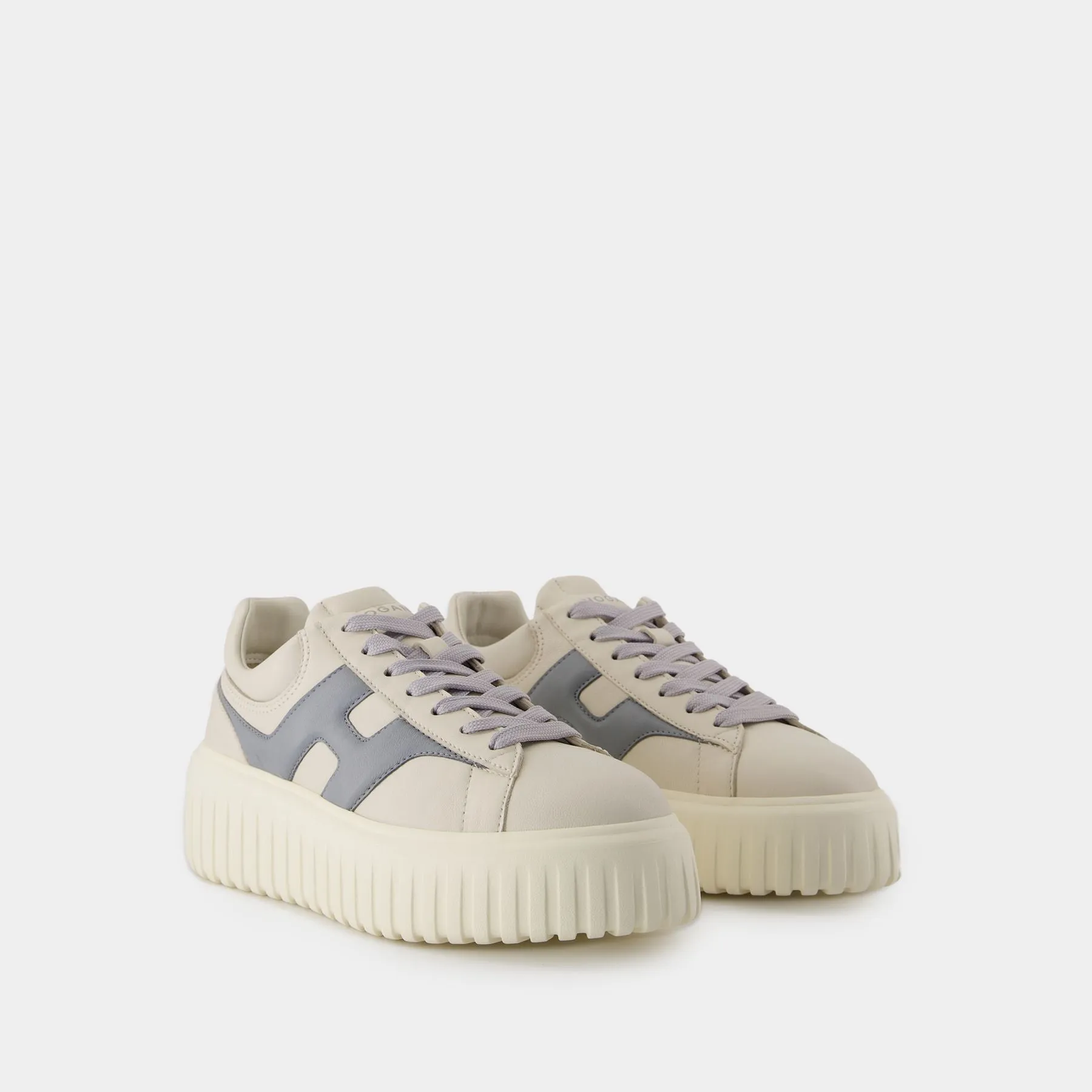 H Stripes Sneakers - Hogan - Leather - Beige