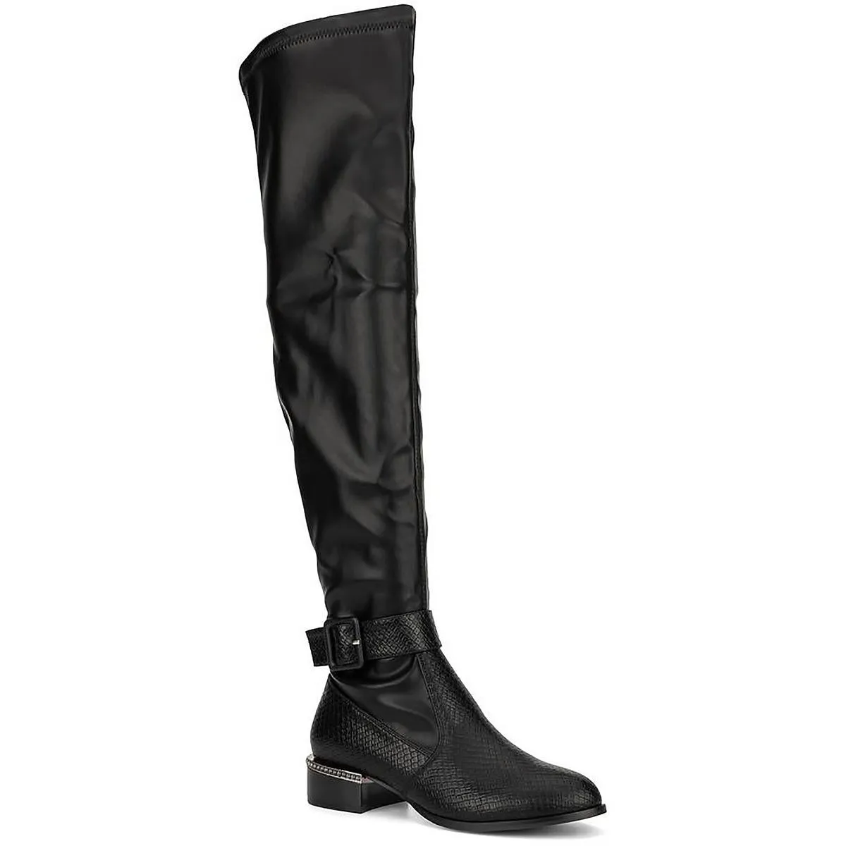 Hailey Womens Pull On Zipper Over-The-Knee Boots