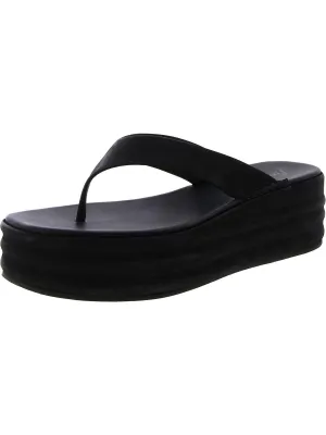 Haven Womens Leather Wedge Platform Sandals