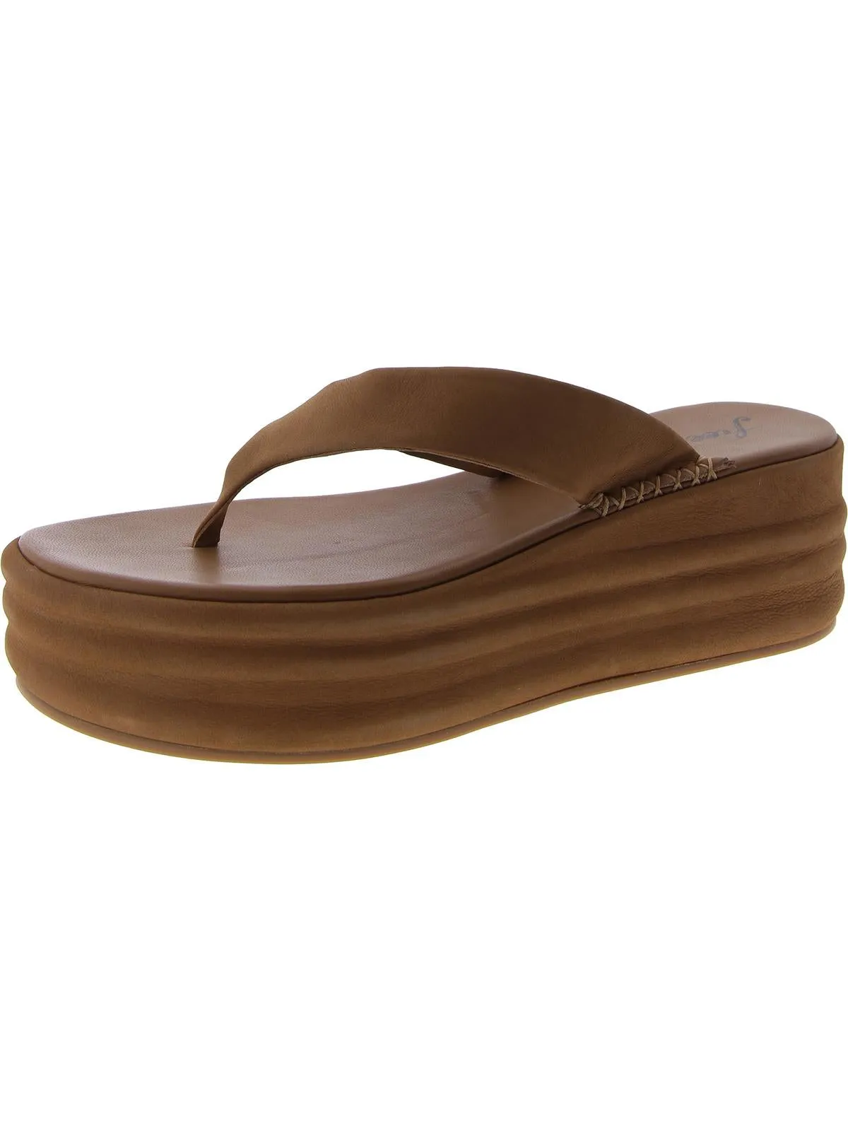 Haven Womens Leather Wedge Platform Sandals