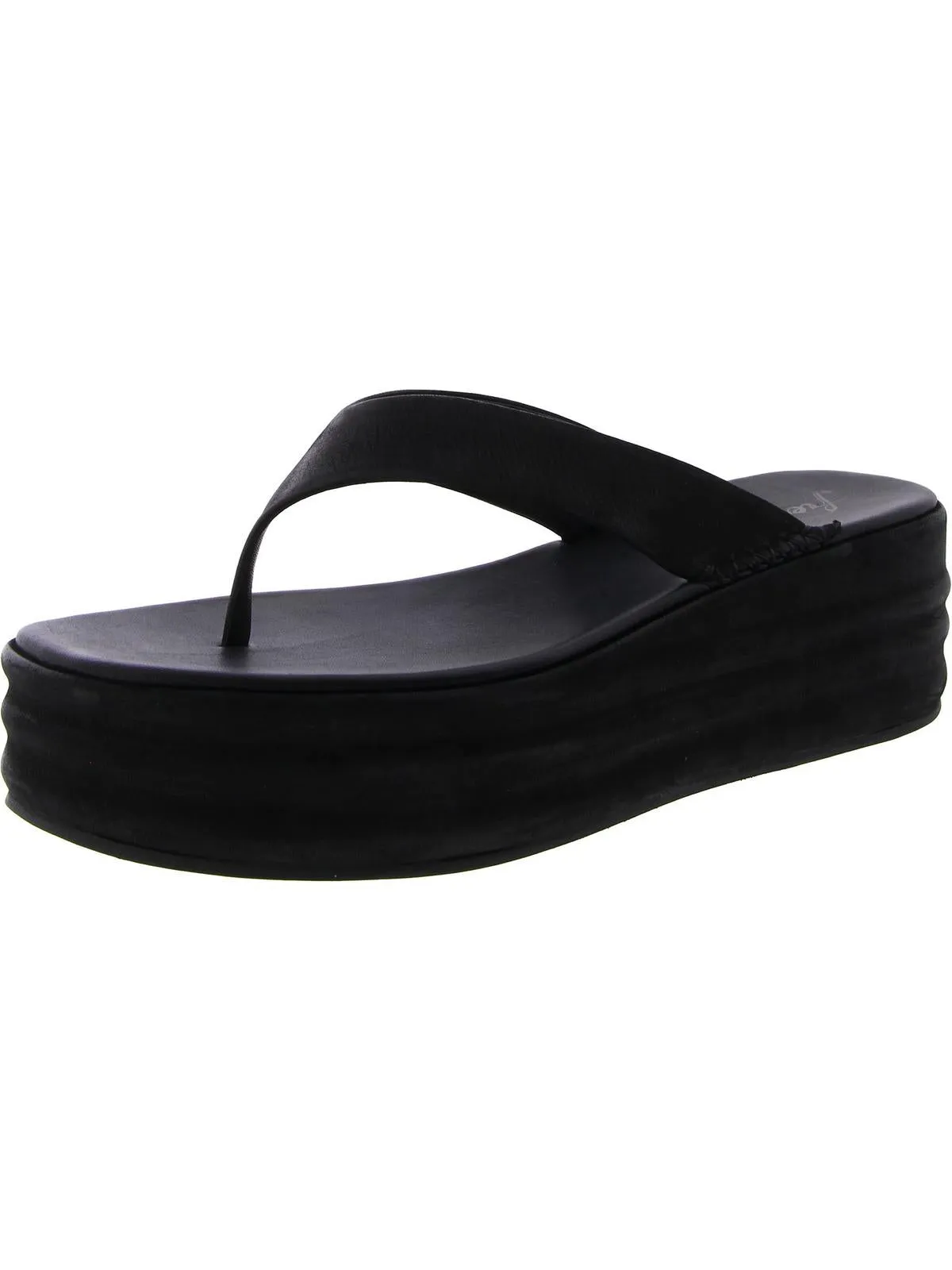 Haven Womens Leather Wedge Platform Sandals