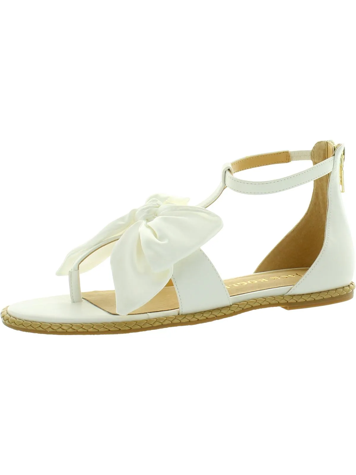 Heidi Womens Leather Bow T-Strap Sandals