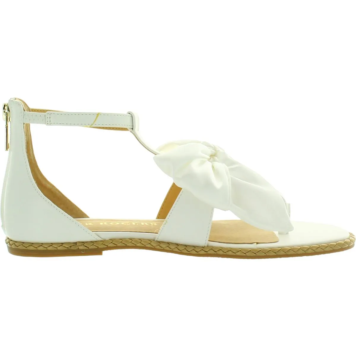 Heidi Womens Leather Bow T-Strap Sandals