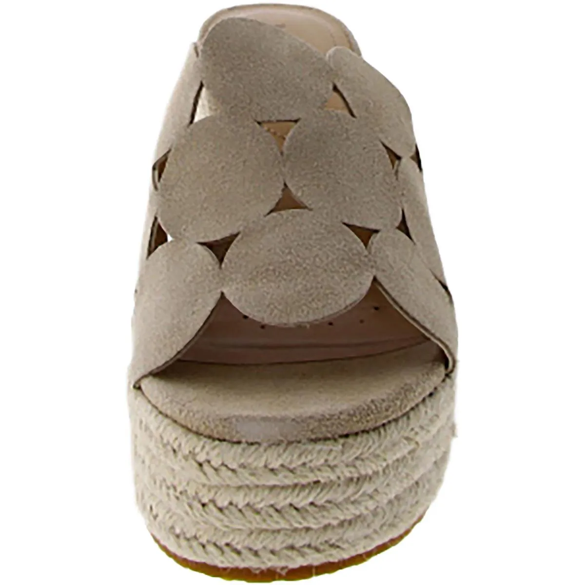 HELENE Womens Faux Leather Slip On Wedge Sandals