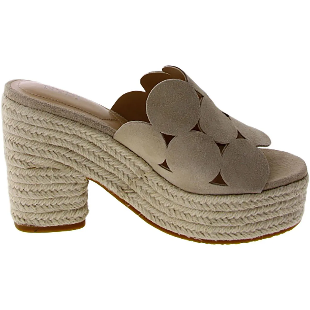 HELENE Womens Faux Leather Slip On Wedge Sandals