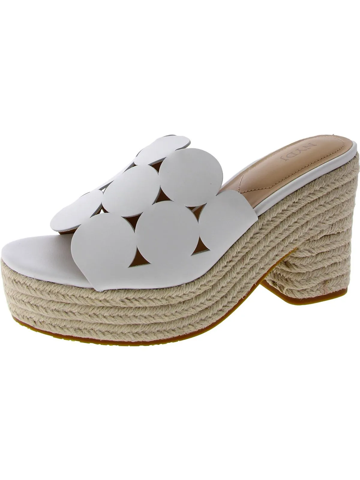 HELENE Womens Faux Leather Slip On Wedge Sandals