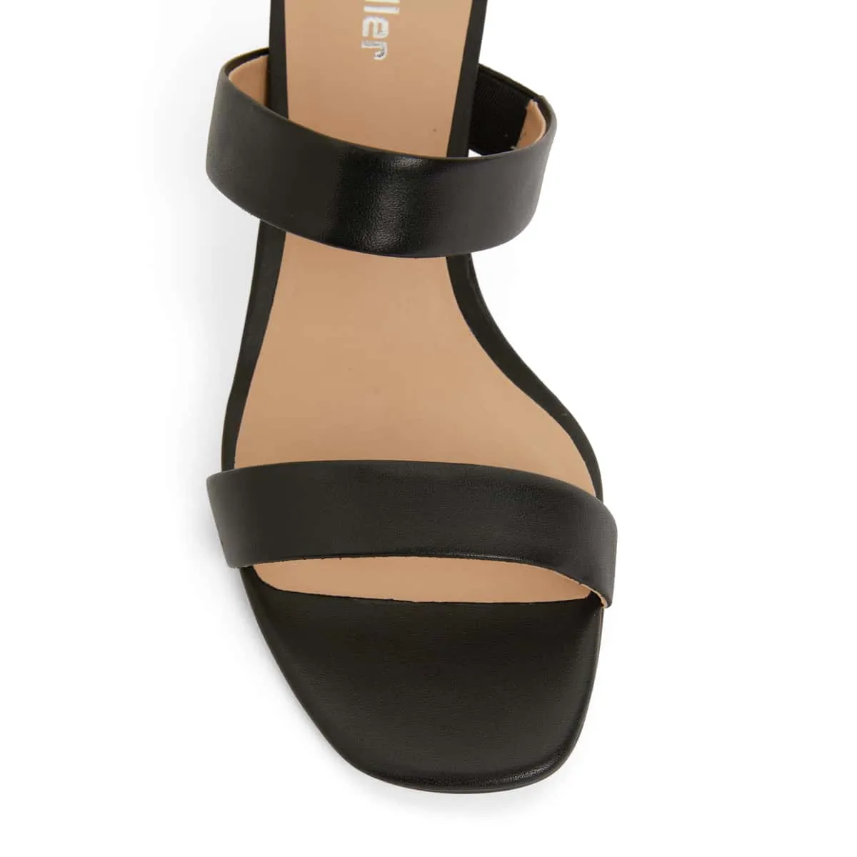 Hepburn Heel in Black Leather