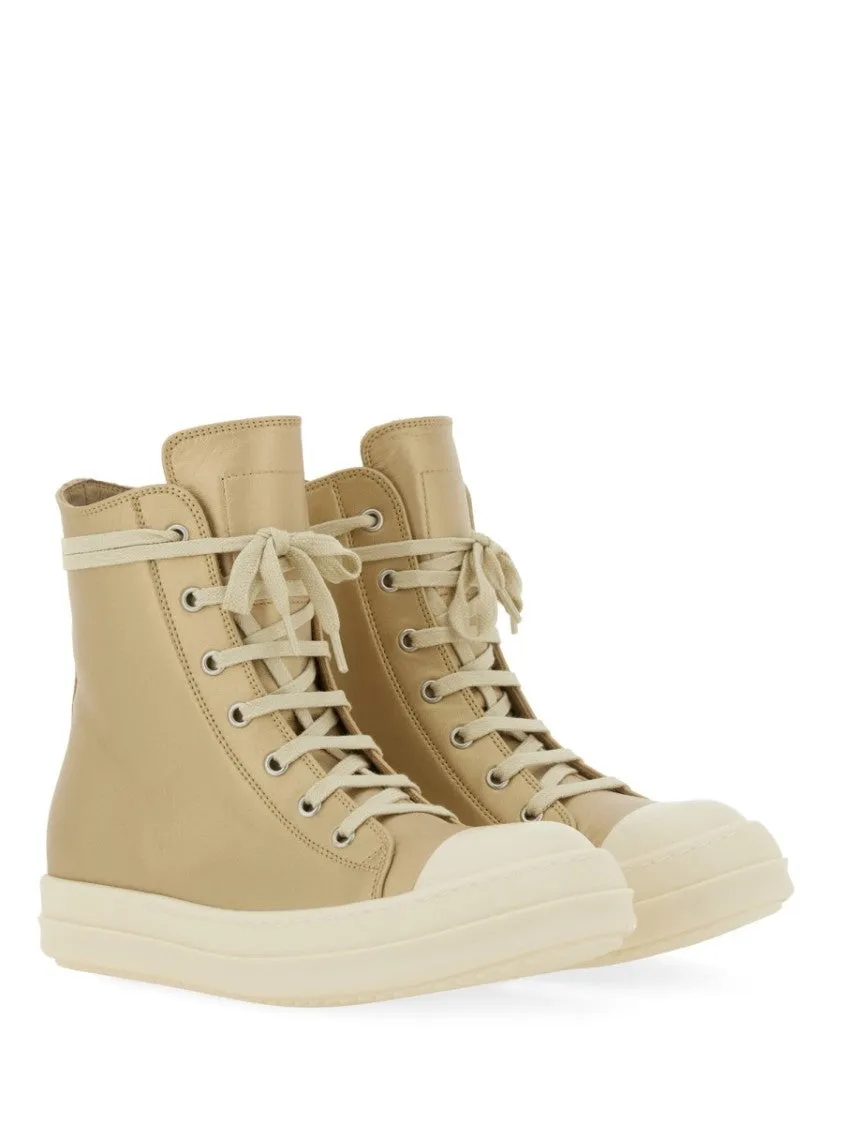 High-Top Sneakers With Smooth Leather Upper And Chunky Sole