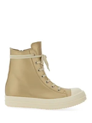 High-Top Sneakers With Smooth Leather Upper And Chunky Sole
