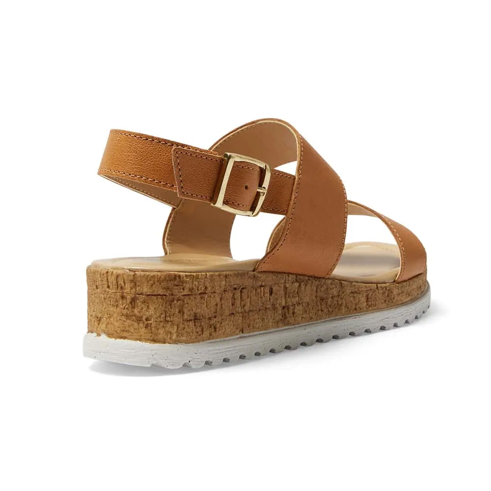 Ibis Wedge in Tan Leather