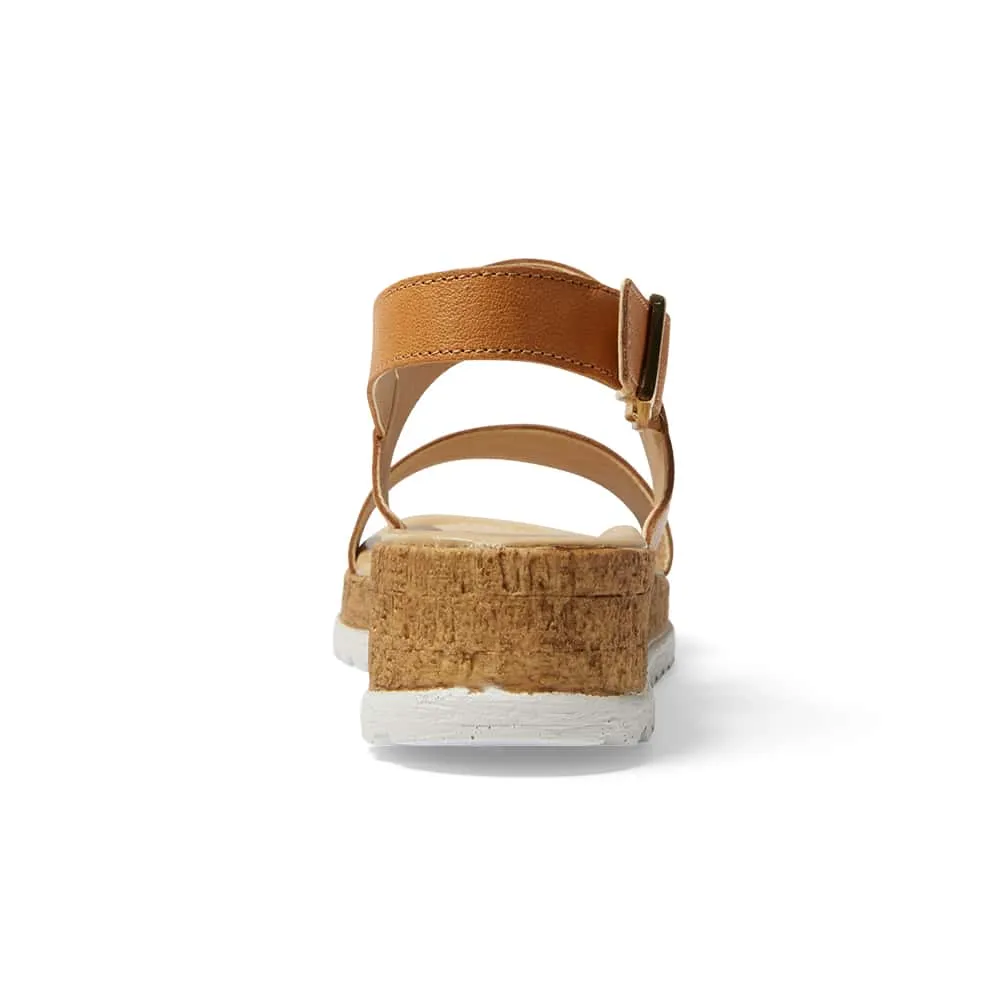 Ibis Wedge in Tan Leather