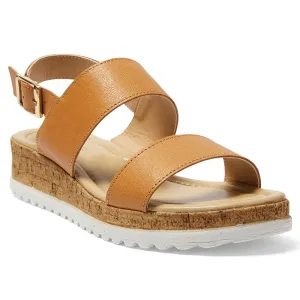 Ibis Wedge in Tan Leather