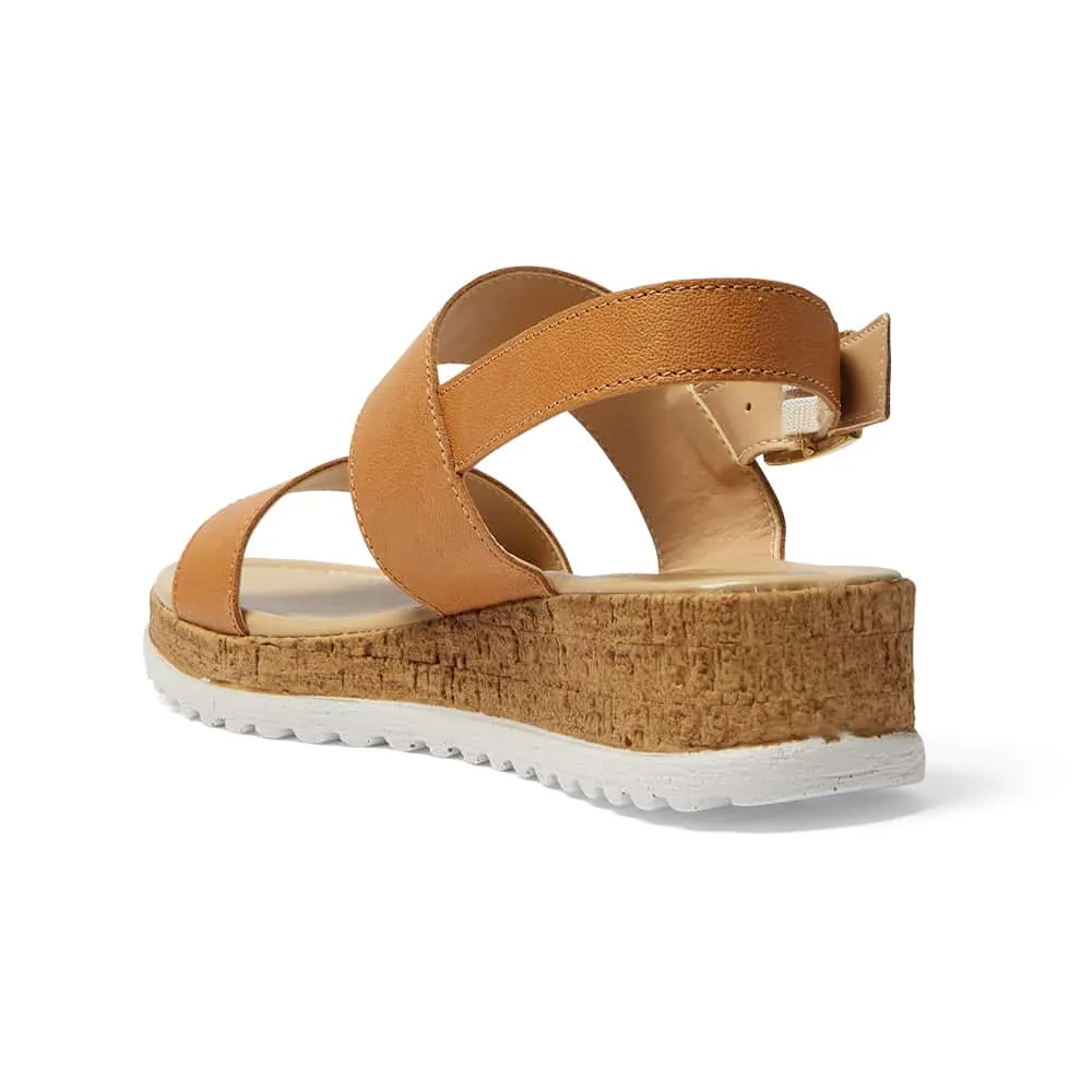 Ibis Wedge in Tan Leather