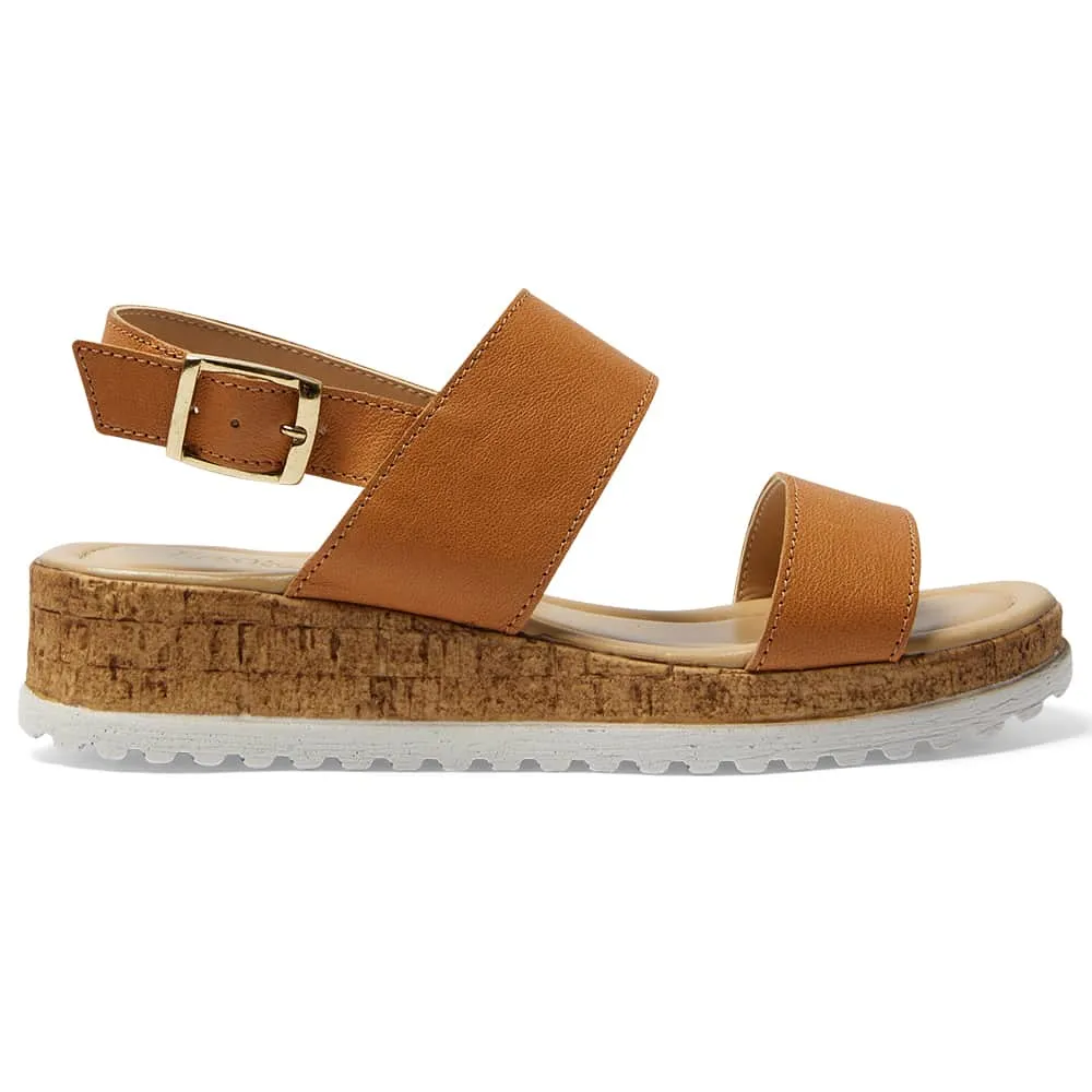 Ibis Wedge in Tan Leather