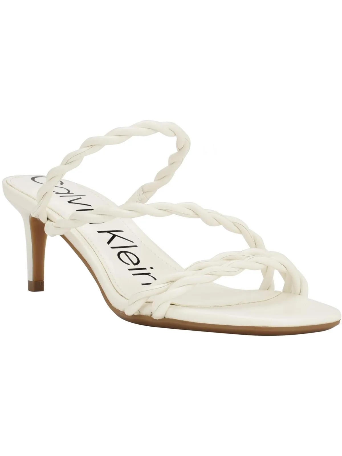 Ileyia Womens Faux Leather Kitten Slide Sandals