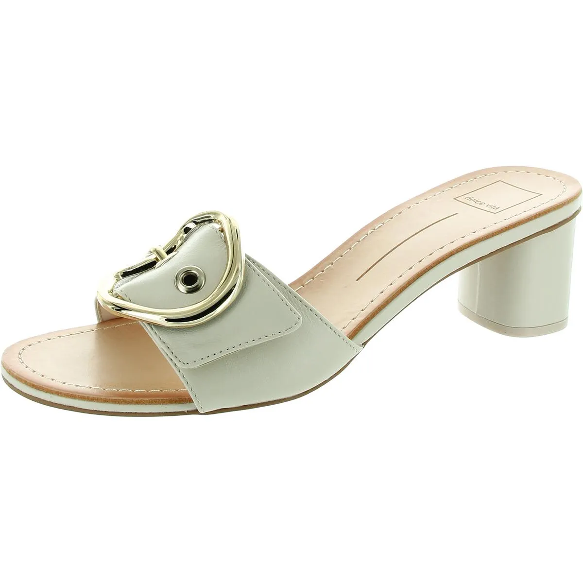 ILVA Womens Laceless Leather Mule Sandals