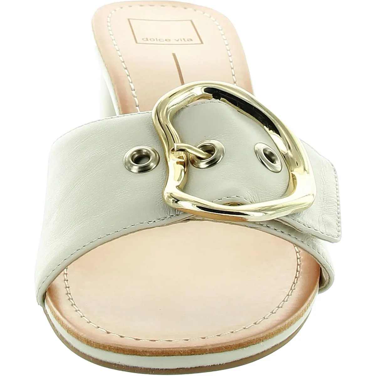 ILVA Womens Laceless Leather Mule Sandals