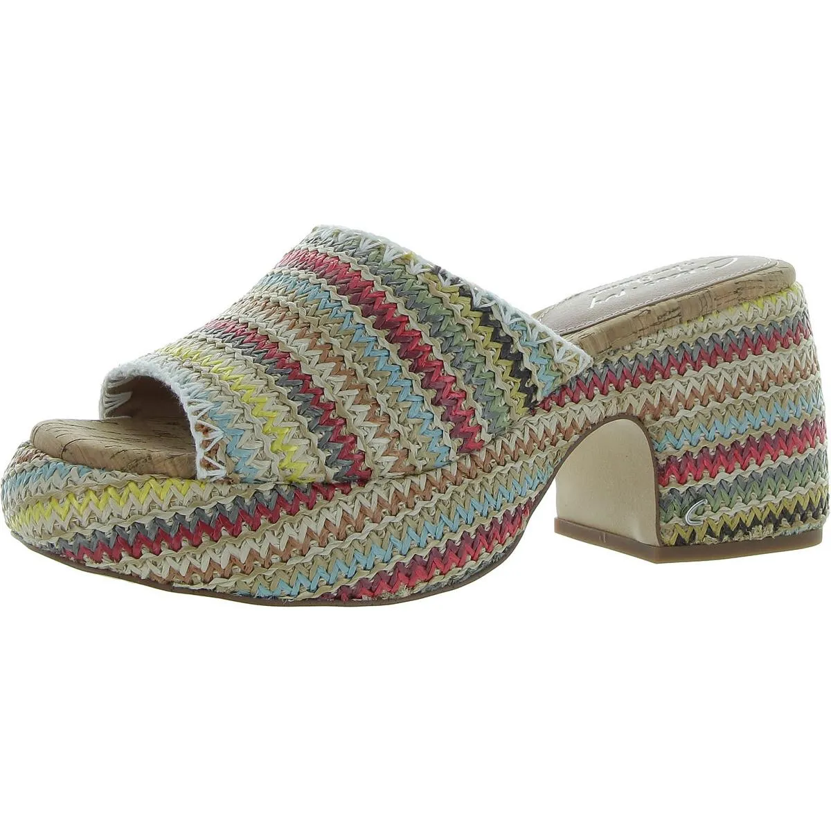 Ilyse Womens Woven Raffia Platform Sandals