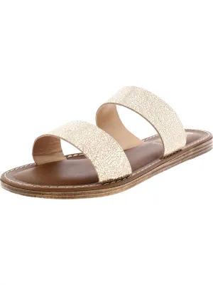 ImoItaly Womens Metallic Wide Slide Sandals