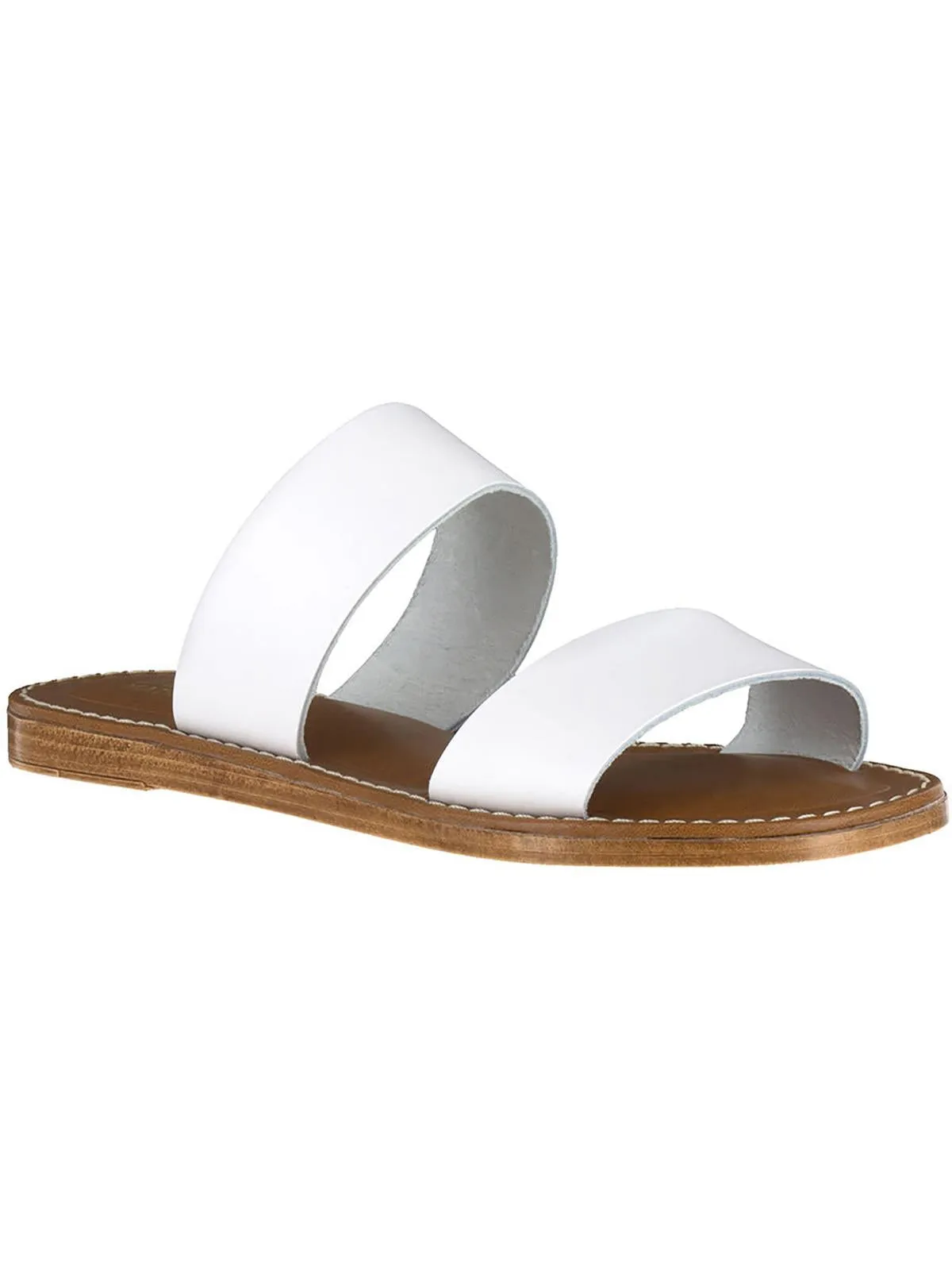 ImoItaly Womens Metallic Wide Slide Sandals
