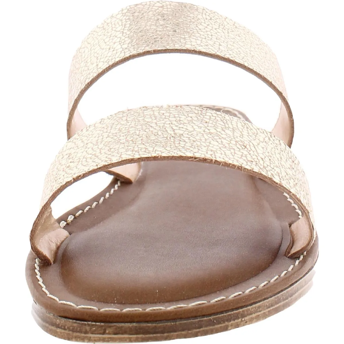 ImoItaly Womens Metallic Wide Slide Sandals