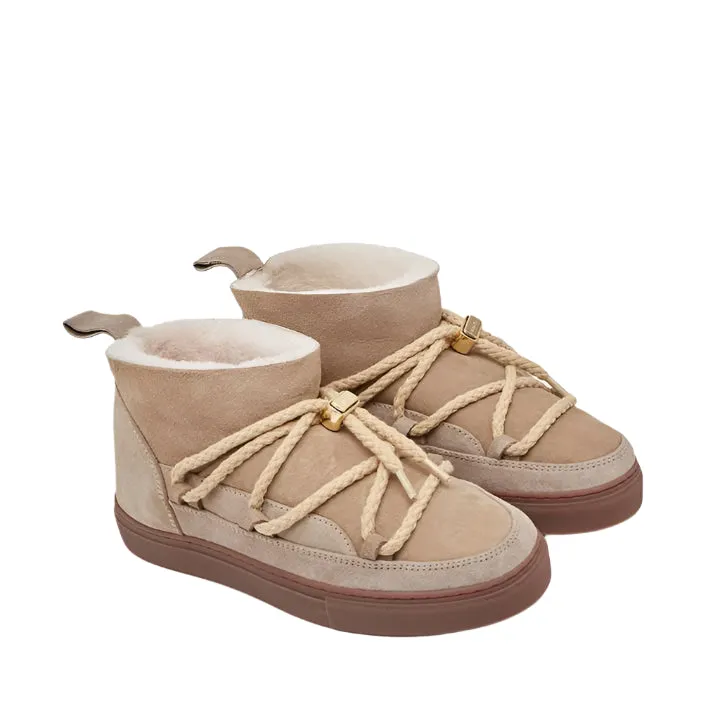 INUIKII CLASSIC LOW BEIGE BOOTS
