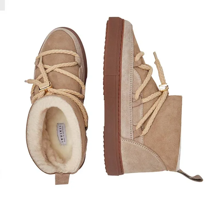 INUIKII CLASSIC LOW BEIGE BOOTS