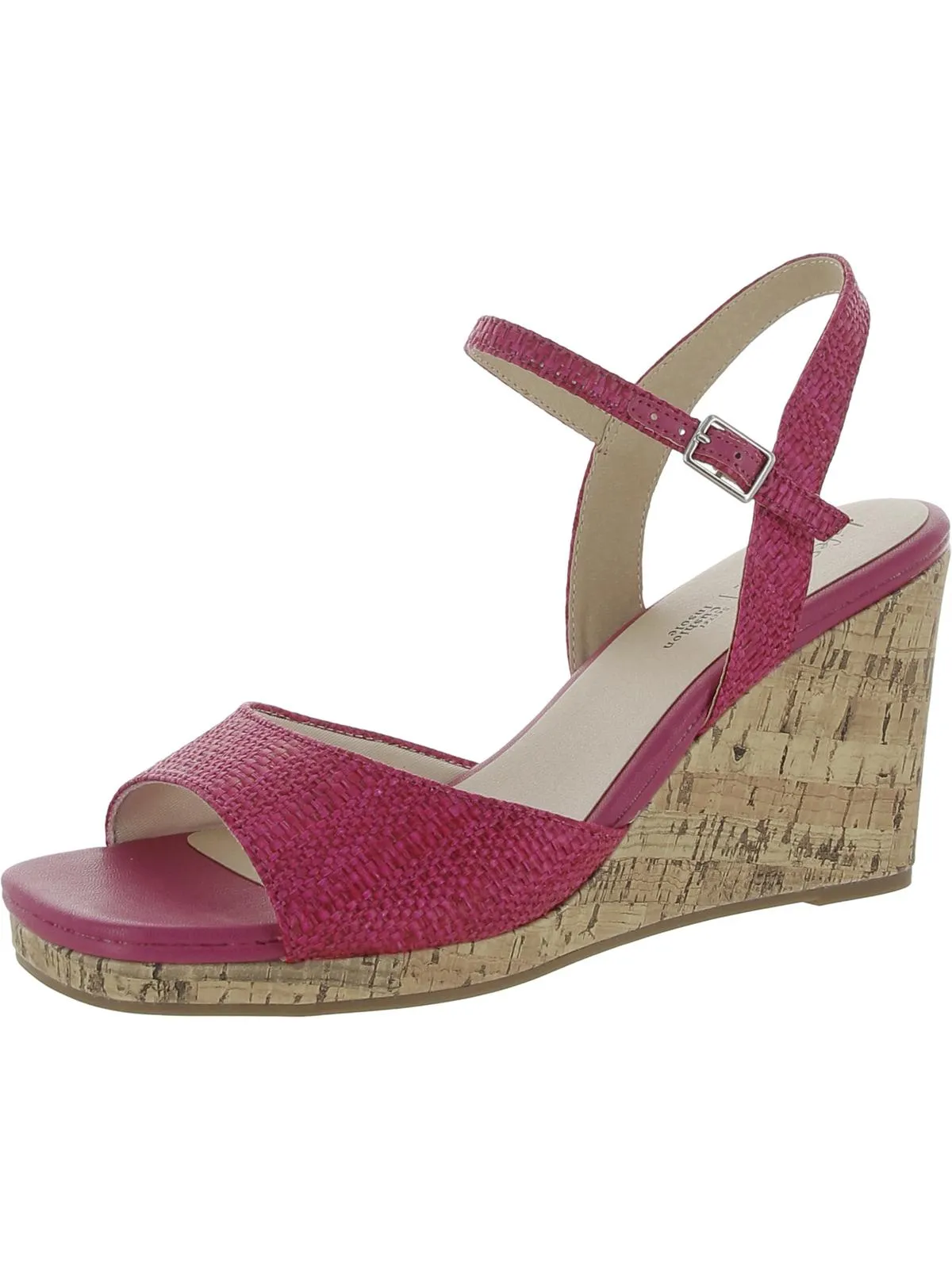 Island Time Womens Solid Ankle Strap Wedge Sandals