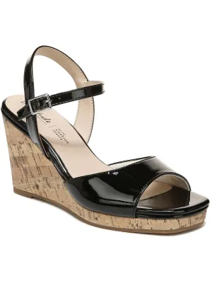 Island Time Womens Solid Ankle Strap Wedge Sandals