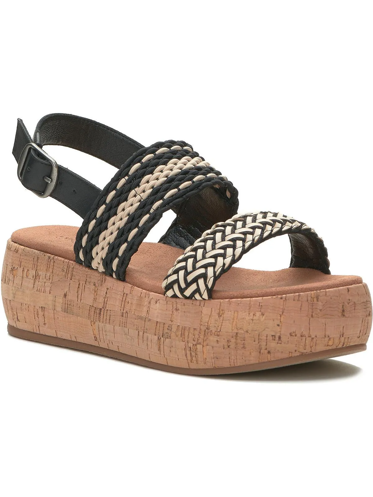 Jadiel Womens Braided Ankle Strap Flatform Sandals