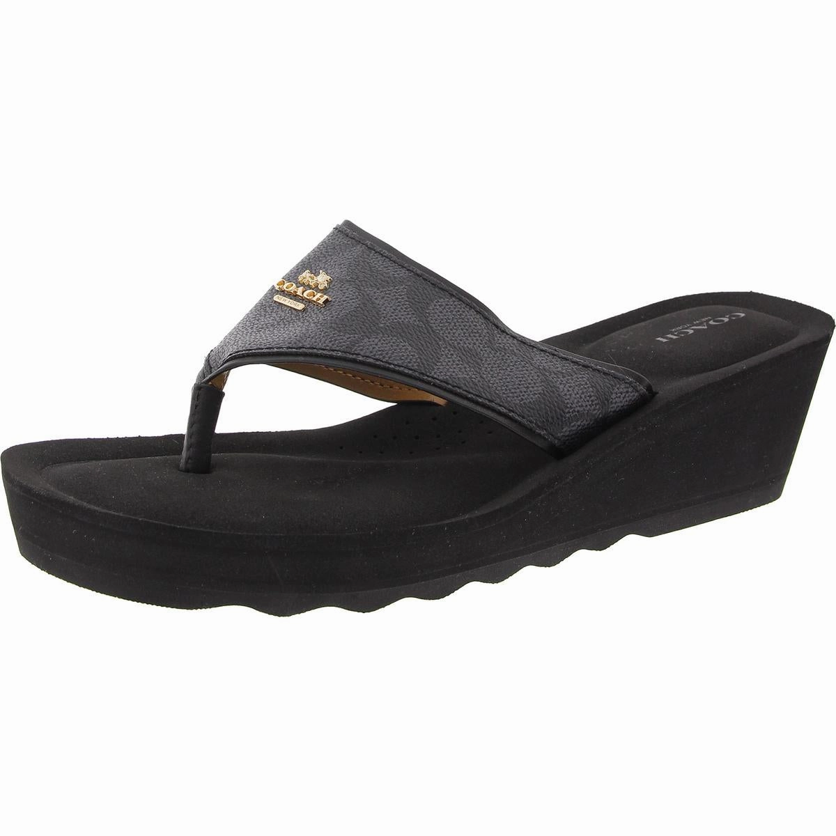 JANICE Womens Logo Manmade Thong Sandals