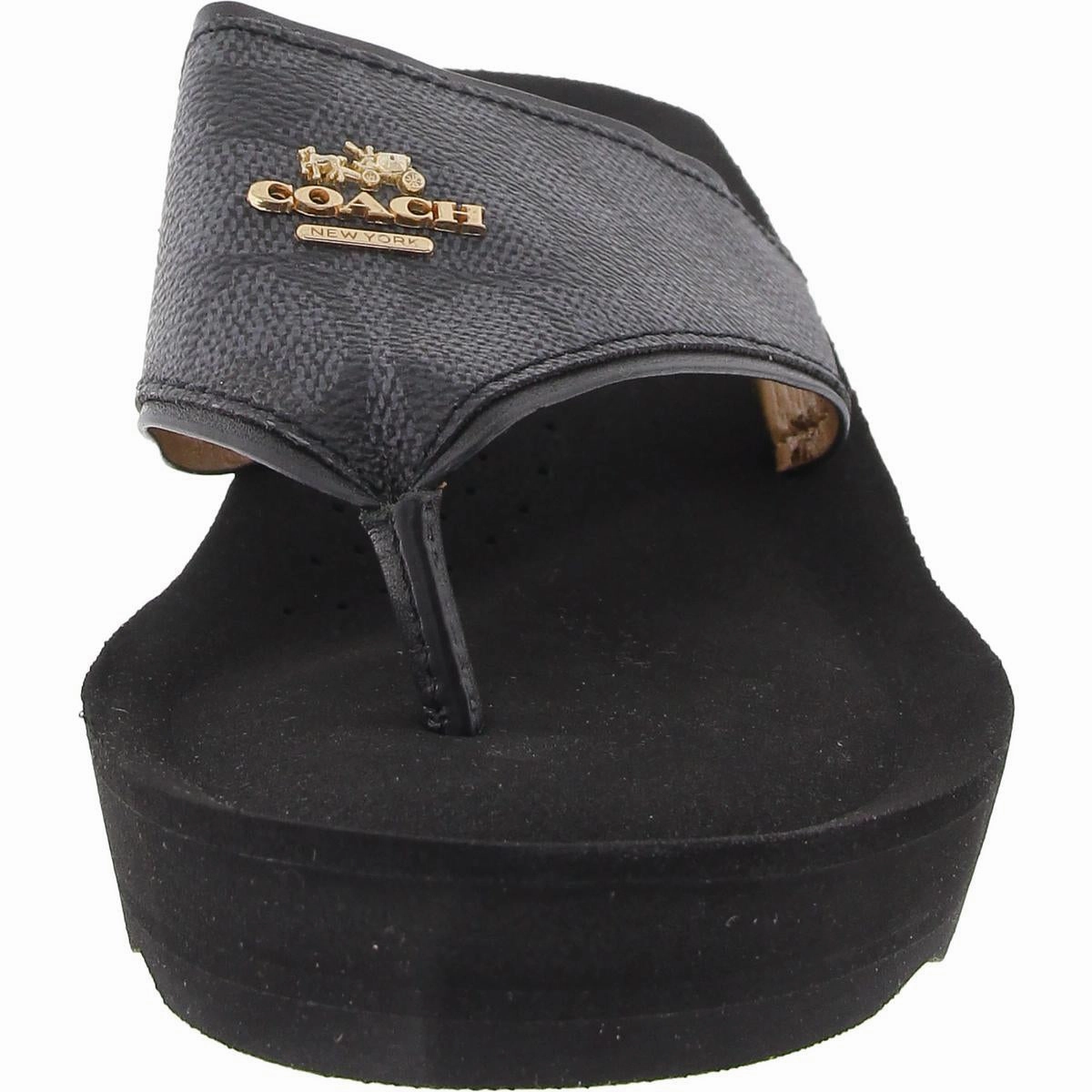 JANICE Womens Logo Manmade Thong Sandals