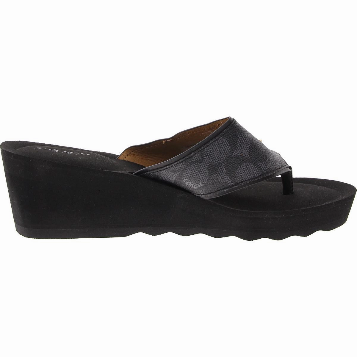 JANICE Womens Logo Manmade Thong Sandals