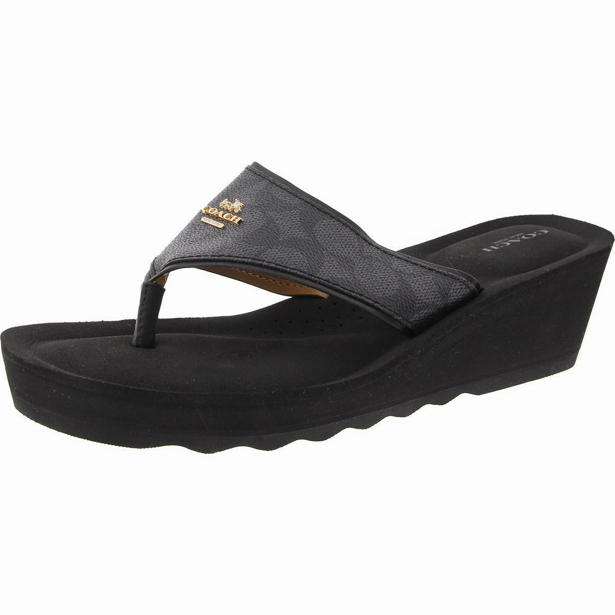 JANICE Womens Logo Manmade Thong Sandals