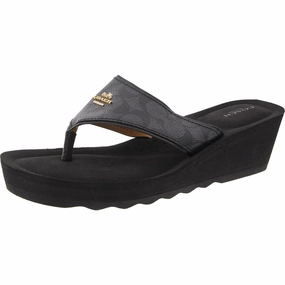 JANICE Womens Logo Manmade Thong Sandals