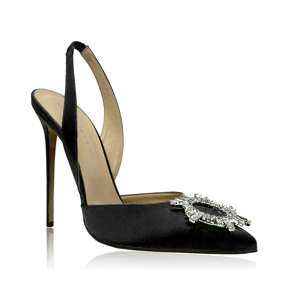 JANINE BLACK SATIN