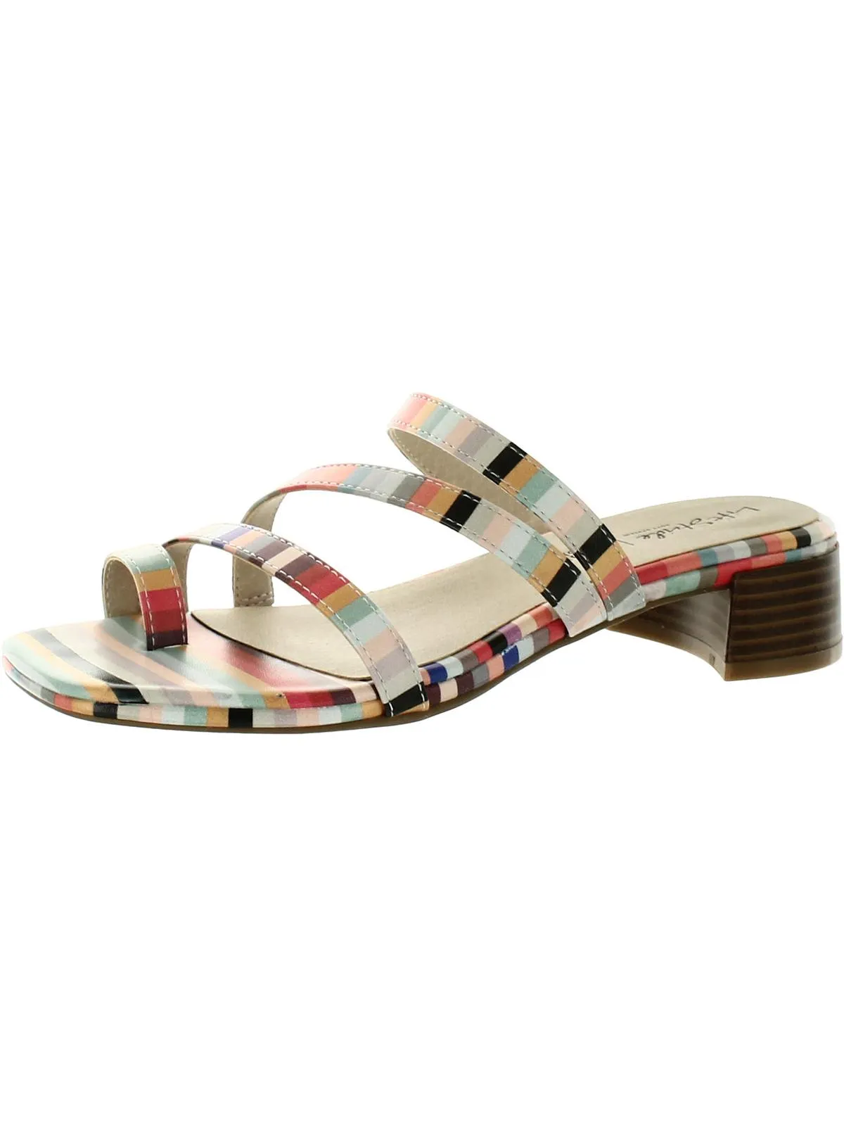 Jasmine Womens Glitter Toe Loop Heels