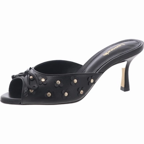 Jasmine Womens Applique Leather Mule Sandals