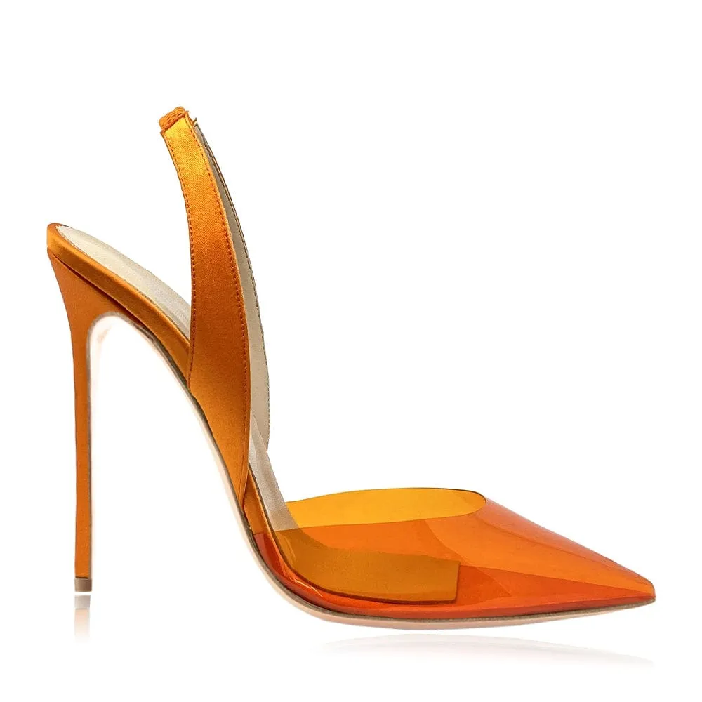 JENNIFER ORANGE SATIN/PVC