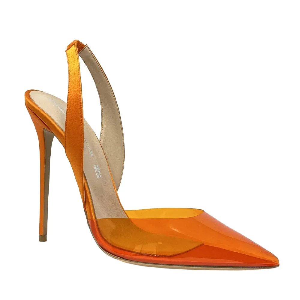 JENNIFER ORANGE SATIN/PVC