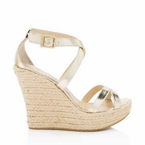 Jimmy Choo Metallic Leather Wedges