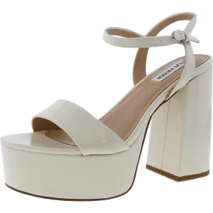 Jolie Womens Buckle Patent Platform Sandals
